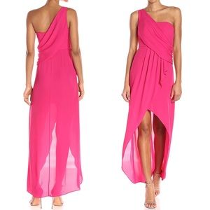 BCBG Kali One Shoulder Drape Gown